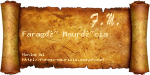 Faragó Maurícia névjegykártya